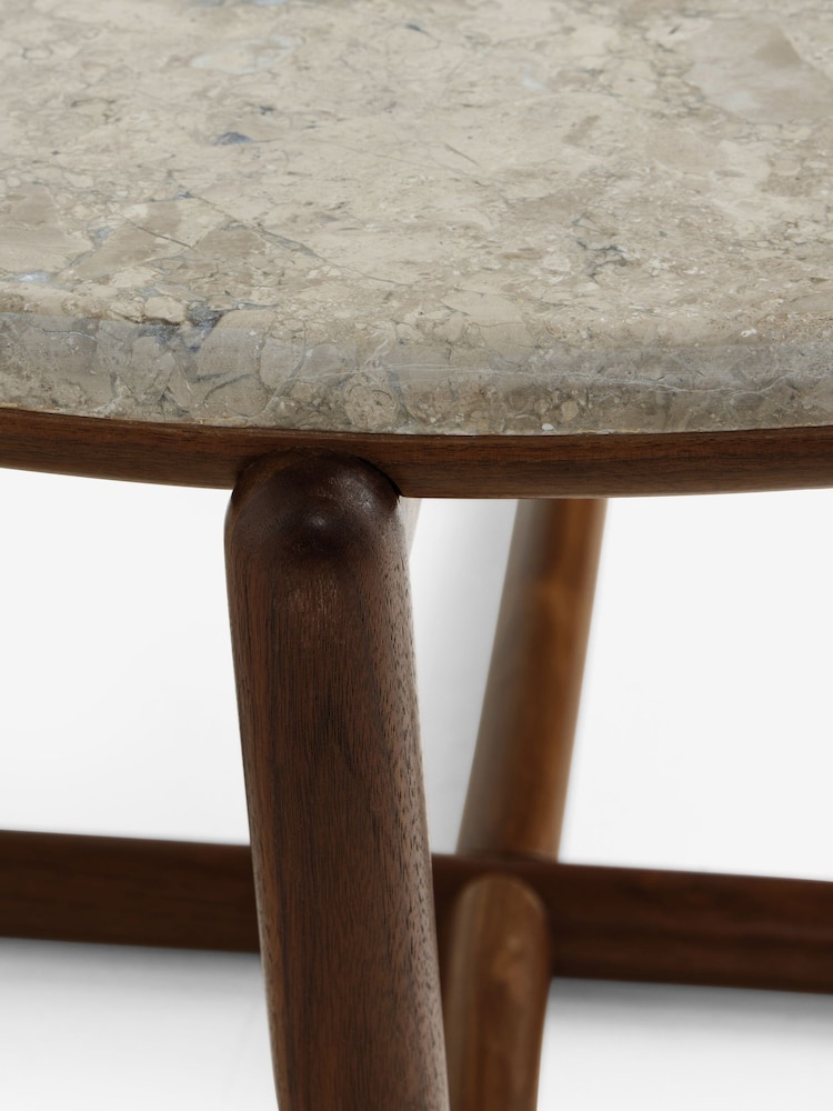 MADE.COM Walnut and Marble Everett Coffee Table - Image 6 of 6 MADE.COM Walnut and Marble Everett Coffee Table - Image 6 of 6