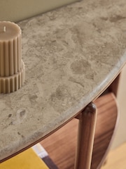 MADE.COM Walnut and Marble Everett Console Table - Image 3 of 6
