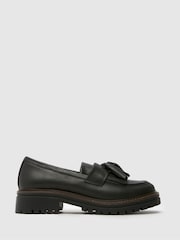 Schuh Lux Leather Tassel Black Loafers - Image 1 of 4