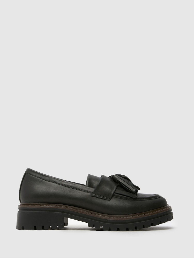 Schuh Lux Leather Tassel Black Loafers - Image 1 of 4 Schuh Lux Leather Tassel Black Loafers - Image 1 of 4