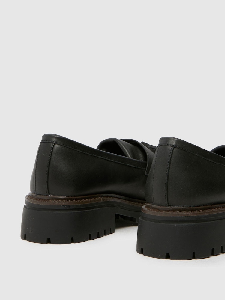 Schuh Lux Leather Tassel Black Loafers - Image 4 of 4 Schuh Lux Leather Tassel Black Loafers - Image 4 of 4