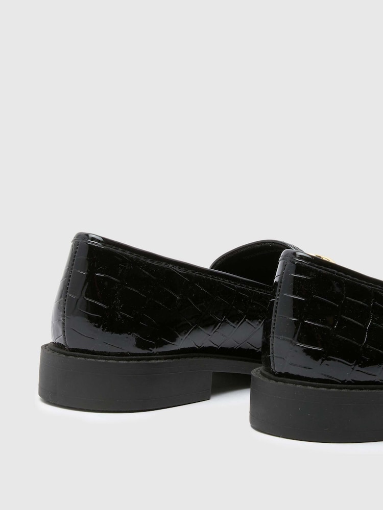 Schuh Lissa Patent Croc Black Loafers - صورة 4 من 4 Schuh Lissa Patent Croc Black Loafers - صورة 4 من 4