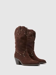 Marrón - Schuh Brielle Studded Western Boots - Imagen 4 de 4