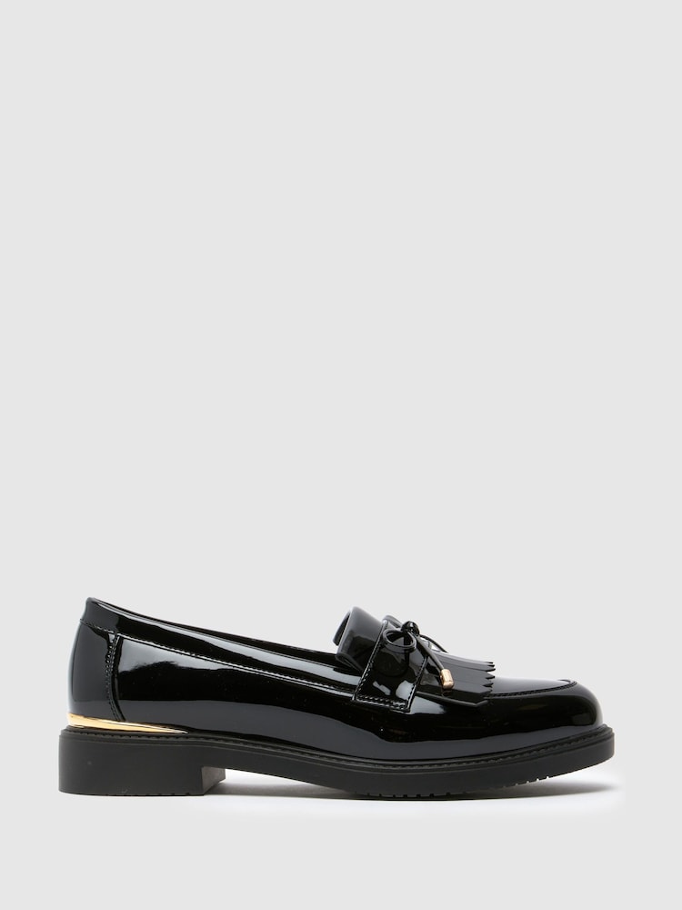 Schuh Lillia Hardware Black Loafers - Image 1 of 4 Schuh Lillia Hardware Black Loafers - Image 1 of 4