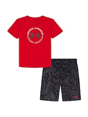 Under Armour Tech Printed Shorts and T-Shirt Set - Imaginea 1 din 3