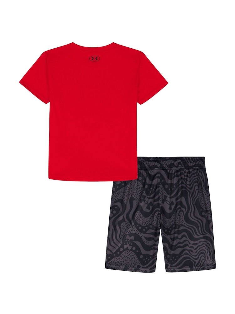 Under Armour Tech Printed Shorts and T-Shirt Set - Imaginea 2 din 3