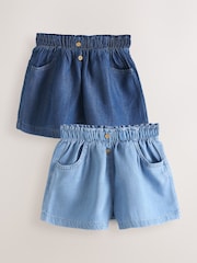 أزرق - حزمة من 2 شورت دنيم سهل الارتداء (3 شهور - 10 سنوات) - Image 4 of 9