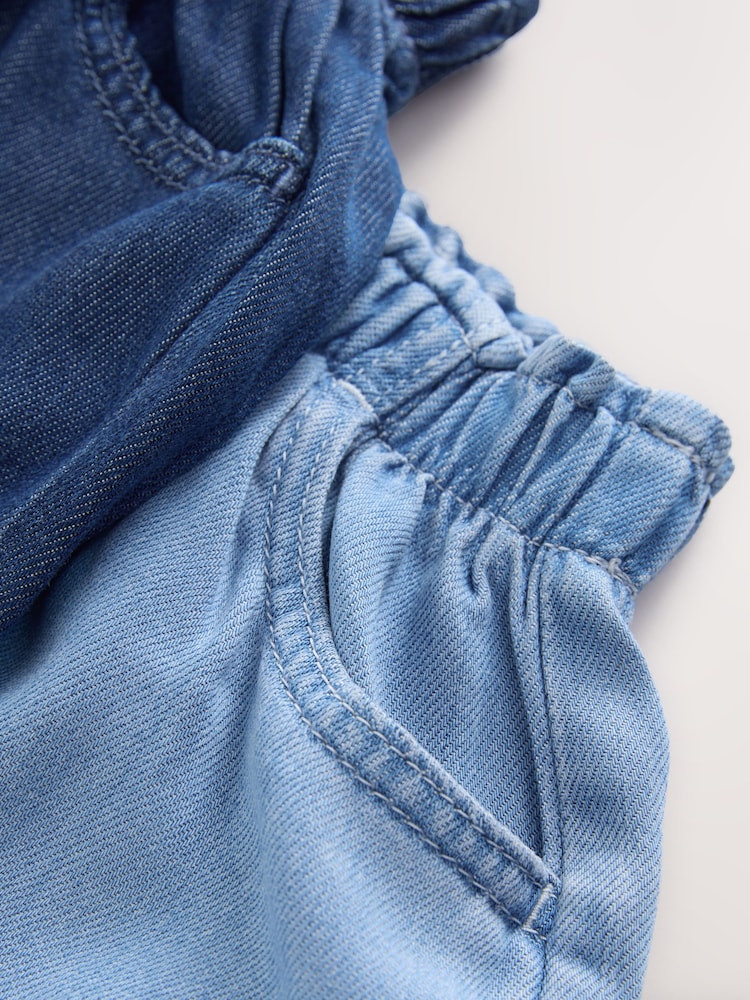 أزرق - حزمة من 2 شورت دنيم سهل الارتداء (3 شهور - 10 سنوات) - Image 9 of 9