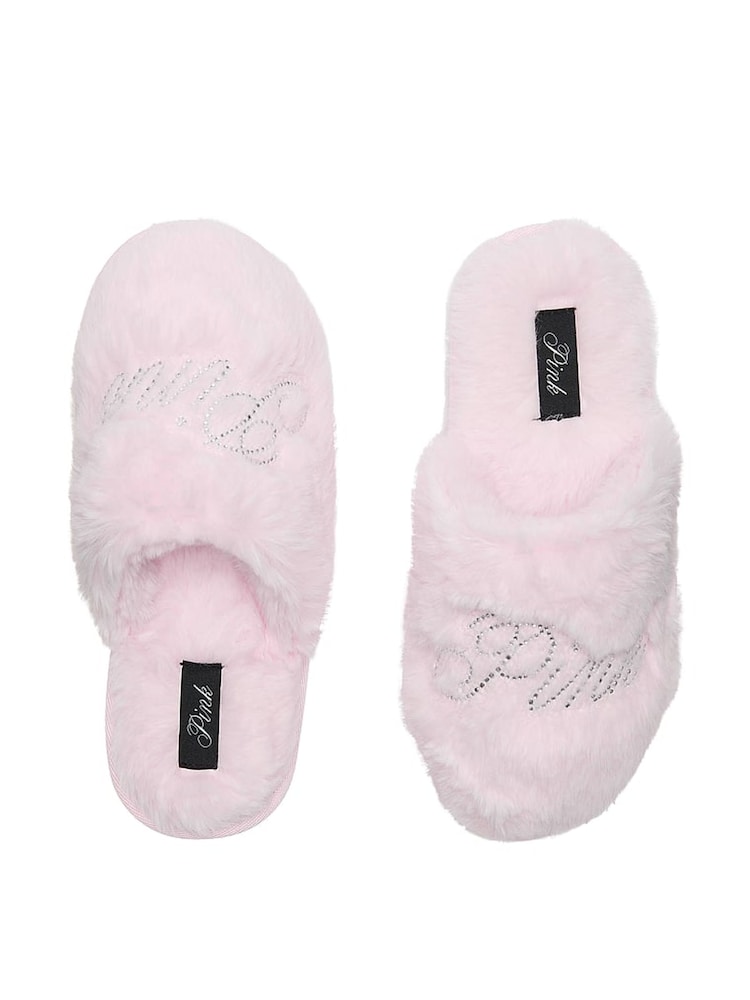 Victoria's Secret PINK Pink Tulip Faux Fur Slippers - Image 1 of 2 Victoria's Secret PINK Pink Tulip Faux Fur Slippers - Image 1 of 2