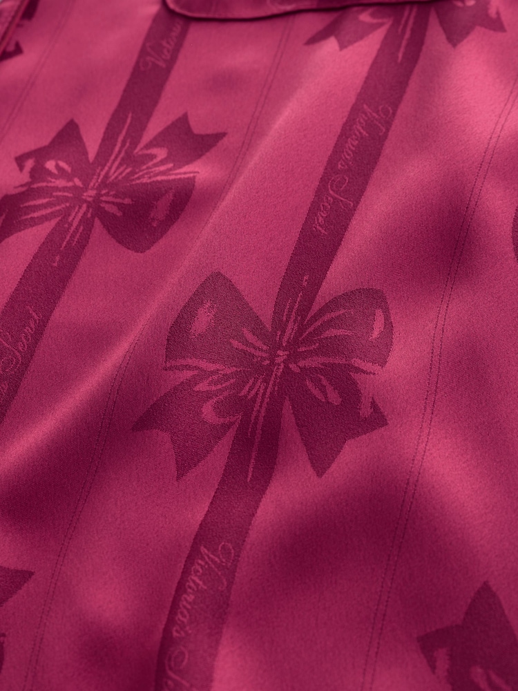 Victoria's Secret Red Lacquer Bows Satin Long Pyjamas Set - Image 5 of 5