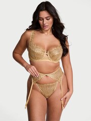 Victoria's Secret Gold Showgirl Embroidery Garter Belt - Image 1 of 2