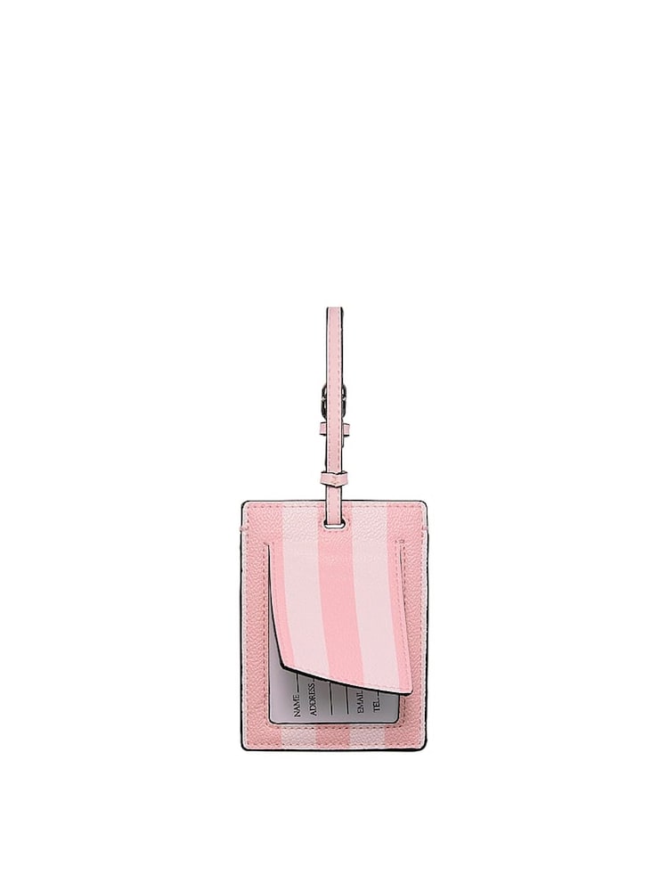 Victoria's Secret Iconic Stripe Pink Angel Essentials Luggage Tag - Image 1 of 3