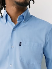 Light Blue Slim Fit Button Down Easy Iron Oxford Shirt - Image 4 of 9