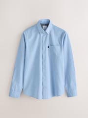 Light Blue Slim Fit Button Down Easy Iron Oxford Shirt - Image 7 of 9