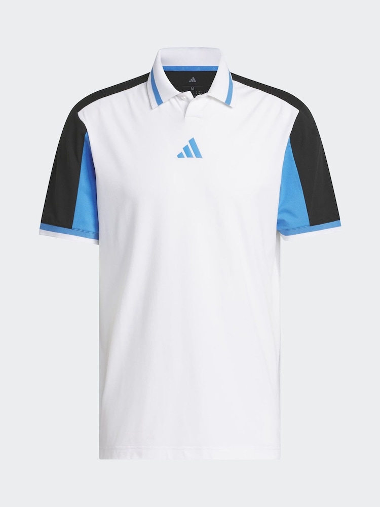 adidas Golf White/Black Beyond Vent Twistknit Polo Shirt - Image 7 of 7