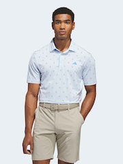 adidas Golf Light Blue Ultimate 365 Essence Print Climacool Polo Shirt - Image 1 of 7