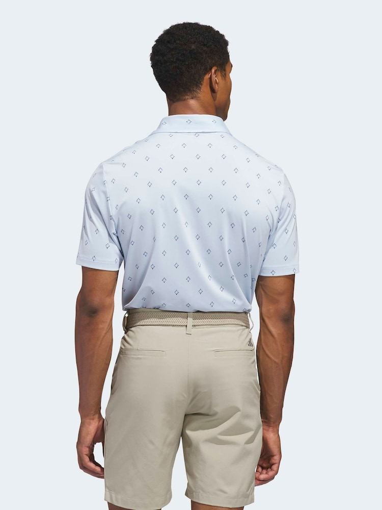 adidas Golf Light Blue Ultimate 365 Essence Print Climacool Polo Shirt - Image 2 of 7