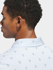 adidas Golf Light Blue Ultimate 365 Essence Print Climacool Polo Shirt - Image 6 of 7