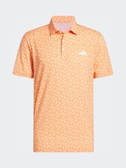 adidas Golf Orange Ultimate 365 Mesh Print Climacool Polo Shirt - Image 6 of 6