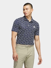 adidas Golf Navy Ultimate 365 Mesh Print Climacool Polo Shirt - Image 1 of 6
