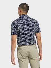 adidas Golf Navy Ultimate 365 Mesh Print Climacool Polo Shirt - Image 2 of 6