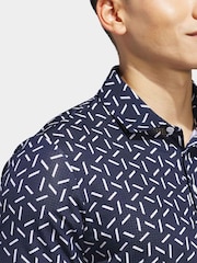 adidas Golf Navy Ultimate 365 Mesh Print Climacool Polo Shirt - Image 4 of 6