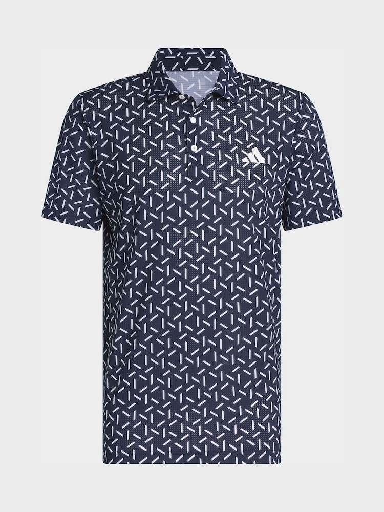 adidas Golf Navy Ultimate 365 Mesh Print Climacool Polo Shirt - Image 6 of 6