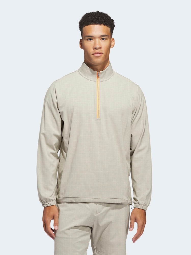 adidas Golf Beige Ultimate 365 Set Woven Quarter-Zip Sweatshirt - Image 1 of 7
