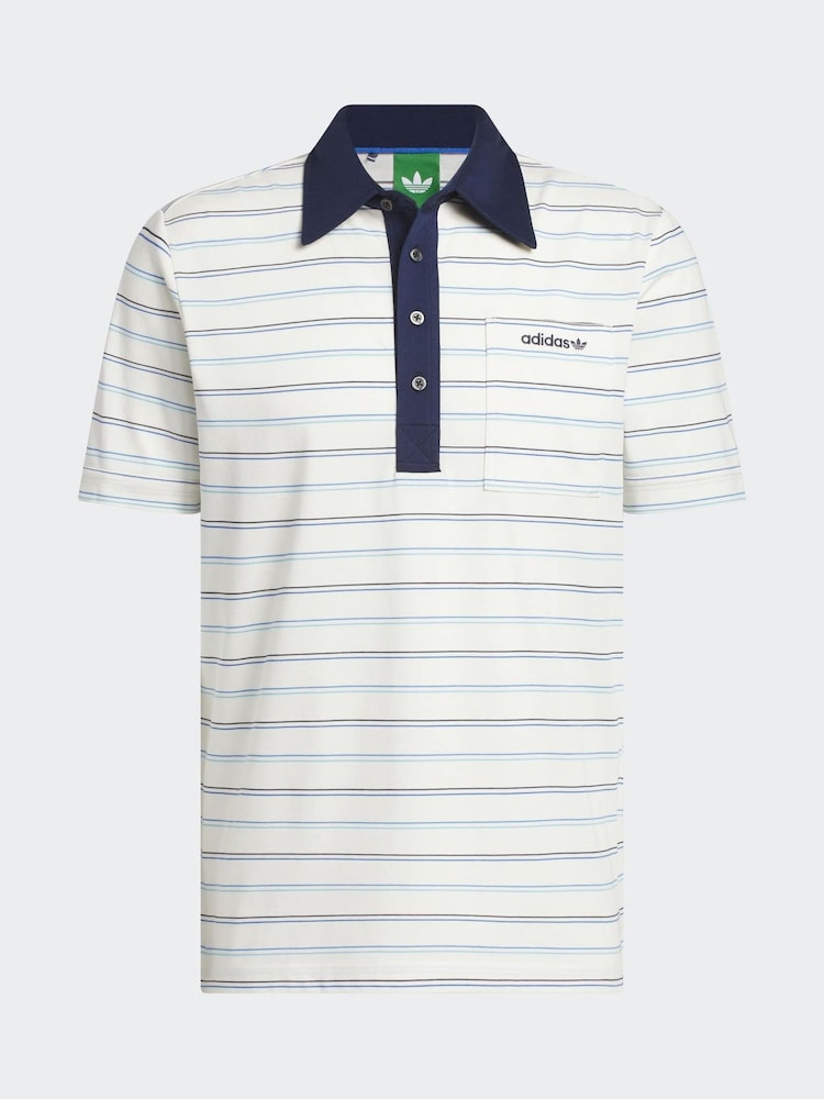 adidas Golf Chalk White Originals Archive Stripe Polo Shirt - Image 7 of 7