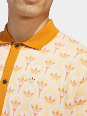 Adidas Golf Orange Originals All Over Polo Shirt - Image 4 of 6