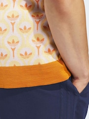 Adidas Golf Orange Originals All Over Polo Shirt - Image 5 of 6