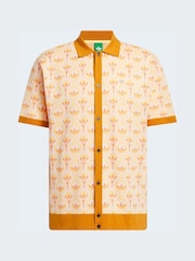 Adidas Golf Orange Originals All Over Polo Shirt - Image 6 of 6