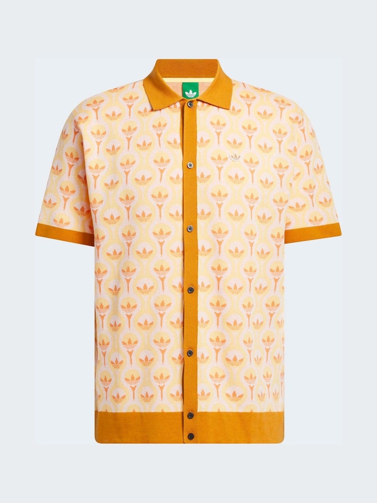 Adidas Golf Orange Originals All Over Polo Shirt - Image 6 of 6 Adidas Golf Orange Originals All Over Polo Shirt - Image 6 of 6