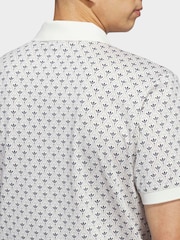 adidas Golf Chalk White Originals All-Over Trefoil Polo Shirt - Image 2 of 6