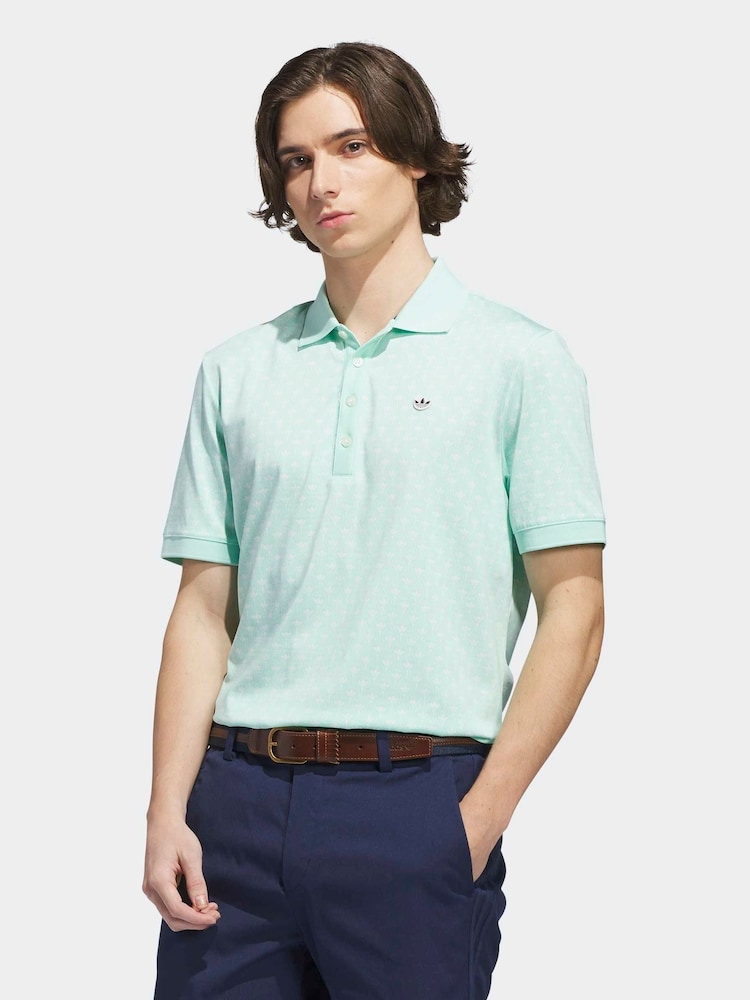 Adidas Golf Mint Green Originals All Over Polo Shirt - Image 1 of 6
