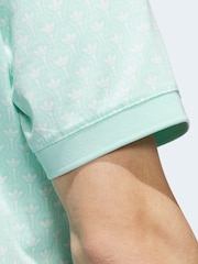 Adidas Golf Mint Green Originals All Over Polo Shirt - Image 5 of 6