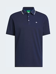 adidas Golf Navy/White Originals Twistknit Trefoil Polo Shirt - Image 6 of 6