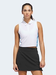 adidas Golf White Beyond Crop Twistknit Polo Shirt - Image 1 of 7