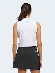 adidas Golf White Beyond Crop Twistknit Polo Shirt - Image 2 of 7