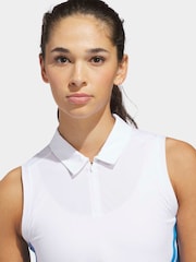 adidas Golf White Beyond Crop Twistknit Polo Shirt - Image 3 of 7