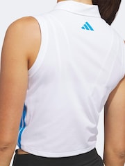 adidas Golf White Beyond Crop Twistknit Polo Shirt - Image 4 of 7