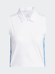 adidas Golf White Beyond Crop Twistknit Polo Shirt - Image 7 of 7