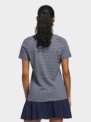 adidas Golf Navy/White Originals All-Over Trefoil Polo Shirt - Image 2 of 6