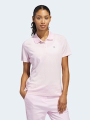 adidas Golf Light Pink Originals All-Over Trefoil Polo Shirt - Image 1 of 6