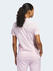 adidas Golf Light Pink Originals All-Over Trefoil Polo Shirt - Image 2 of 6