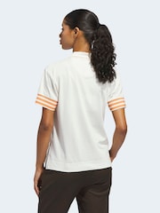 adidas Golf Chalk White Originals 3-Stripe Polo Shirt - Image 2 of 6