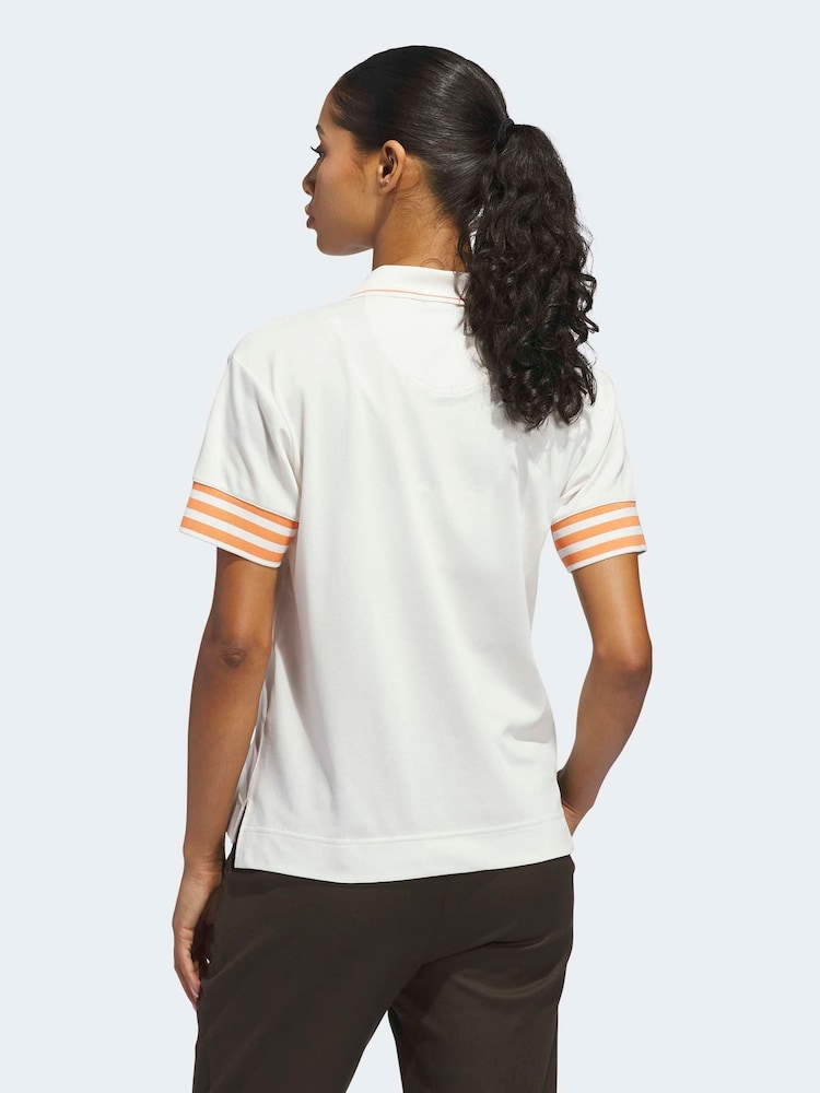 adidas Golf Chalk White Originals 3-Stripe Polo Shirt - Image 2 of 6