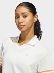 adidas Golf Chalk White Originals 3-Stripe Polo Shirt - Image 4 of 6
