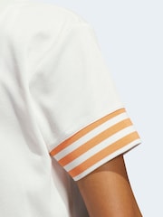 adidas Golf Chalk White Originals 3-Stripe Polo Shirt - Image 5 of 6