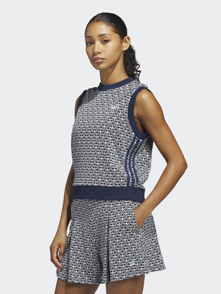 adidas Golf Navy Originals All-Over Vest - Image 1 of 7